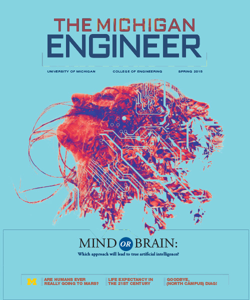 Spring 2015 cover of The Michigan Engineer magazine.