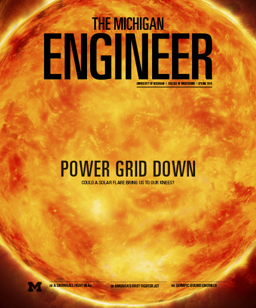 Spring 2016 cover of The Michigan Engineer magazine.